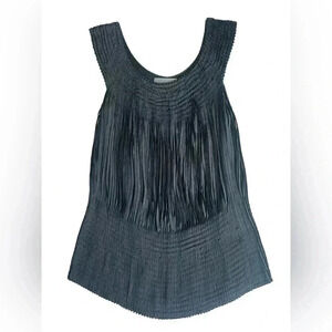 Pepa Pombo Black Fringe Knit Top